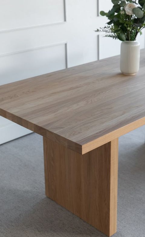 Rectangular Dining Table, Minimalist Kitchen Table, Oak Dining Room ... for Modern Oak Dining Table Rectangular