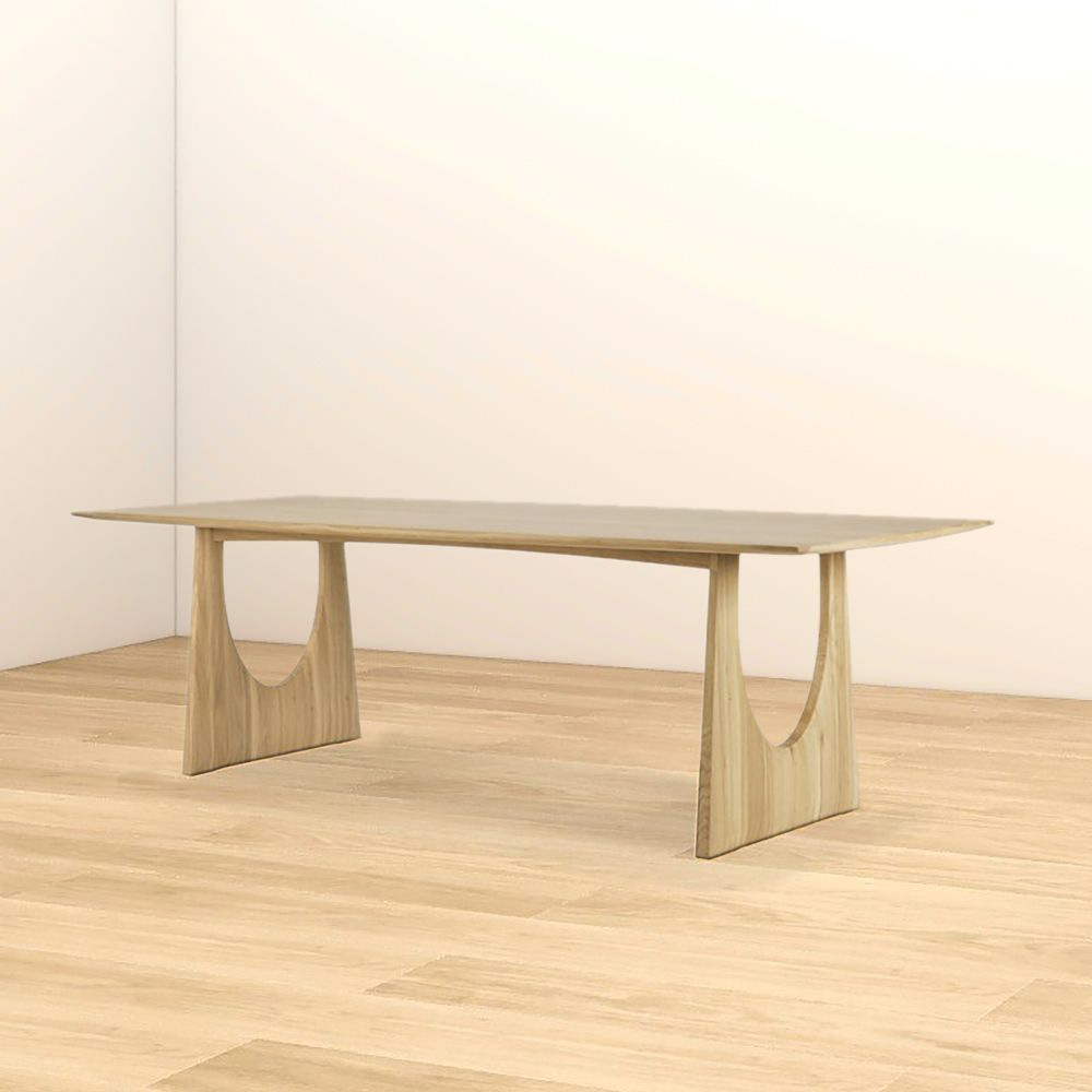 Rectangular Farmhouse Natural Wood Dining Table-Homary for Farmhouse Dining Table - Natural