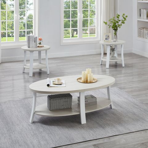 Red Barrel Studio® Tamaika Anze 3 Piece Coffee Table Set & Reviews ... for Furniture Of America Condway Wood 3-Piece Coffee Table Set In Antique White