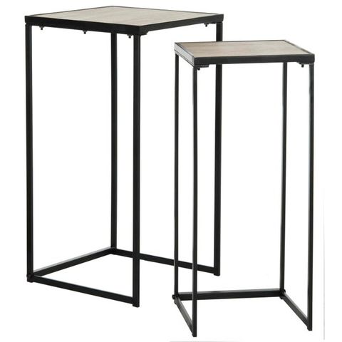 Retro Mid Wood Stacking End Table In Light Oak & Black | Chairish in Finding the Perfect Placement for Your Marsha Retro Stacking End Table