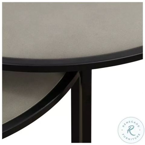 Rina Concrete And Black Metal 2 Piece Nesting End Table From Armen ... with A Closer Look at the Chic and Practical Bowery Hill Nesting Tables