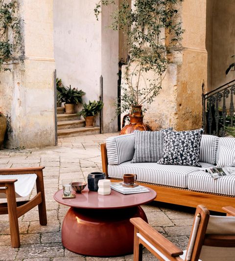 Rina Outdoor Concrete Coffee Table, Maroon with From Minimalist to Modern Tips for Integrating the Rina Concrete Nesting Tables