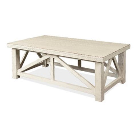 Riverside Aberdeen Wood Coffee Table In Weathered Worn White ... with Weathered Worn White A Timeless Choice for Your Home