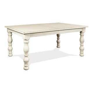 Riverside Aberdeen Wood Dining Table In Weathered Worn White - French ... regarding Weathered Worn White A Timeless Choice for Your Home