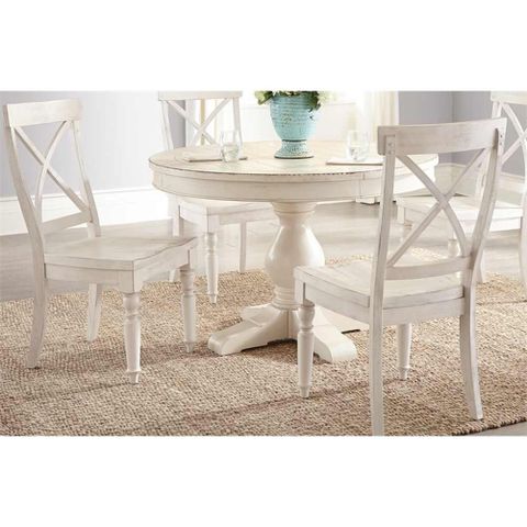 Riverside Furniture Aberdeen Wood Dining Side Chair In Weathered Worn ... regarding Riverside Aberdeen Wood Dining Table In Weathered Worn White