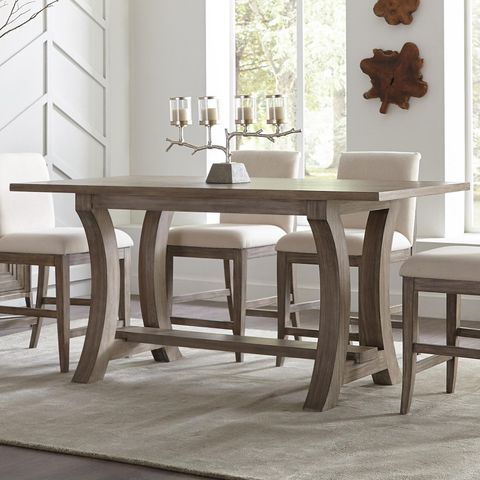 Riverside Furniture Sophie 76-Inch Counter Height Table In Natural ... in Creating a Cozy Nook with a Dark Taupe 3-Piece Table Ensemble