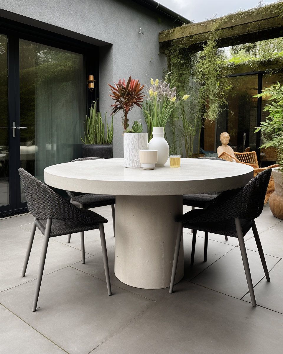 Round Concrete Dining Table – Artofit in The Enduring Appeal of the Pippa Concrete and Metal Tulip Dining Table