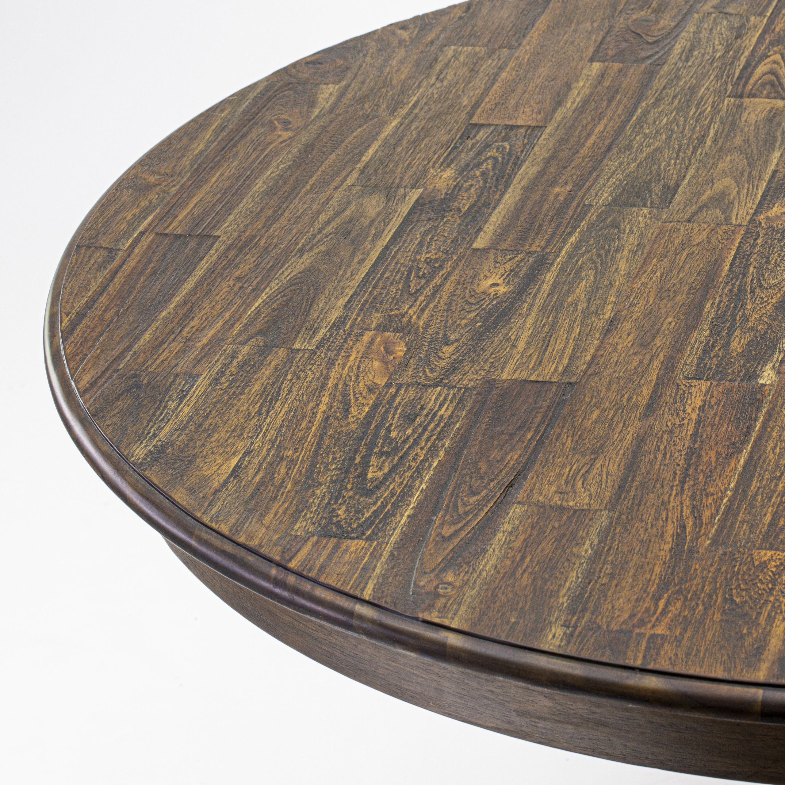 Round Dining Table, Rustic Rubberwood Table, Distressed Jacobean Finish ... regarding Round Dining Table, Rustic Rubberwood Table, Distressed Jacobean Finish, 48&quot;