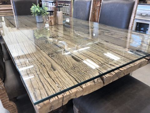 Rustic Wood Table With Glass Top At Barbara Downs Blog with Wood And Glass Dining Table Combination
