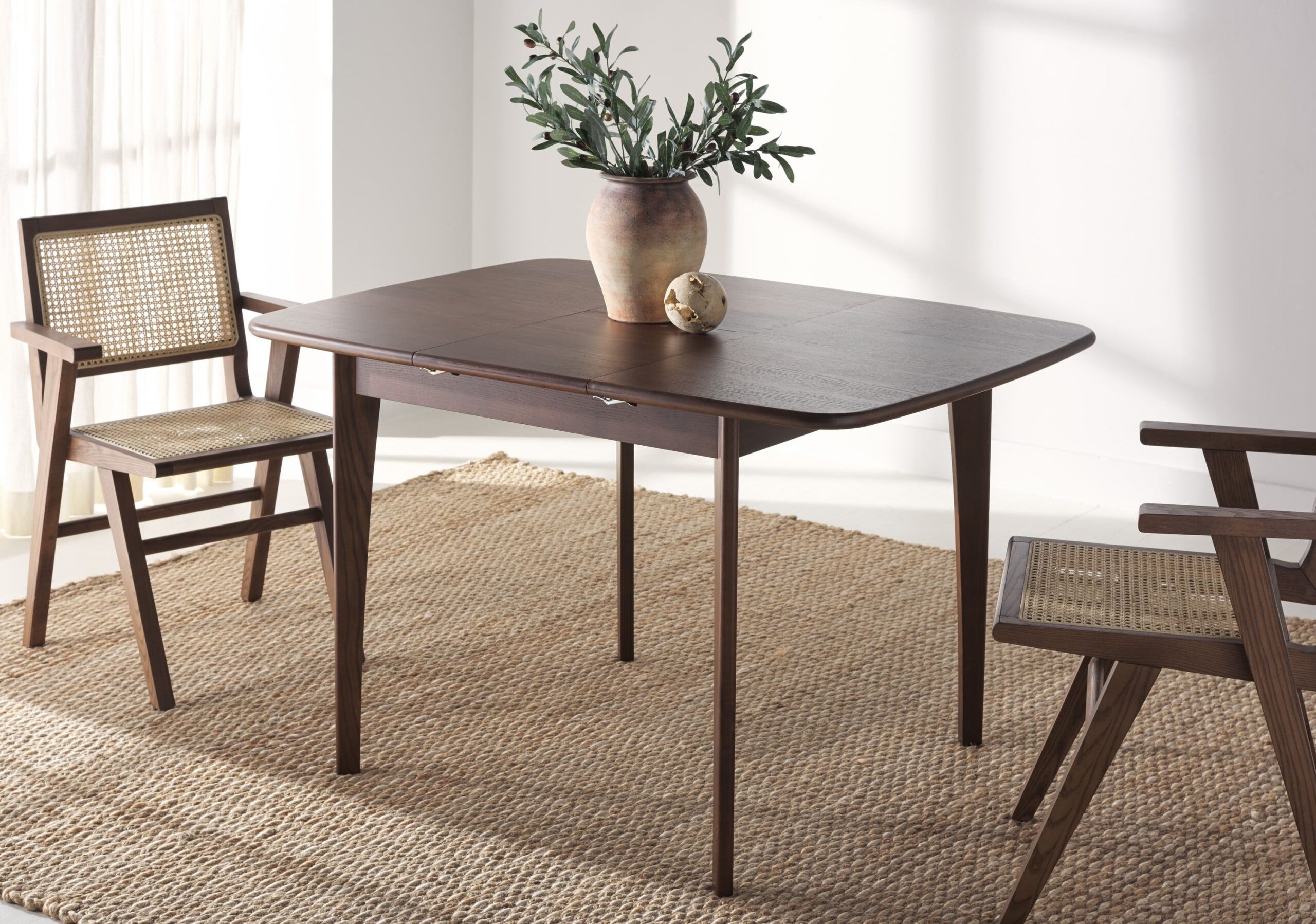 Safavieh Couture Barbossa 50&quot; Extendable Dining Table, Walnut - Walmart.com within Seamlessly Expand Your Space The Natural Safavieh Rhylee Dining Table