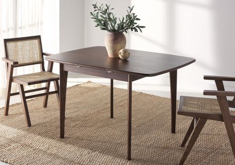 Safavieh Couture Barbossa 50" Extendable Dining Table, Walnut - Walmart.com within Seamlessly Expand Your Space The Natural Safavieh Rhylee Dining Table