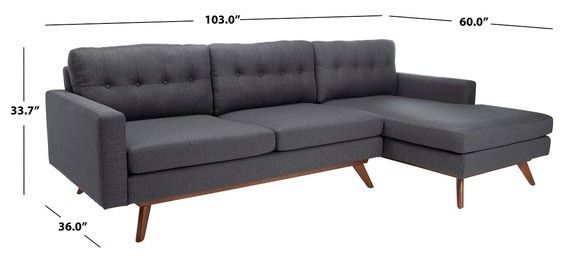 Safavieh Couture Gneiss Modern Linen Sectional Sofa Slate/Grey, #N/A ... pertaining to Safavieh Couture Opal Linen Tuft Sectional Sofa, Slate/Grey