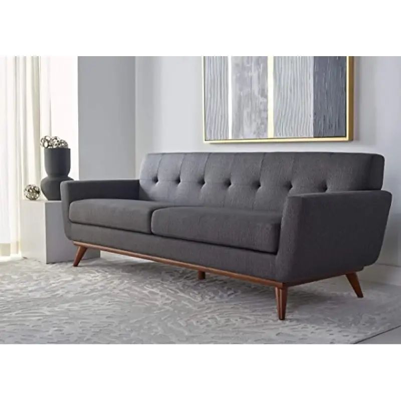 Safavieh Couture Home Opal Mid-Century Modern Slate Grey And Walnut ... within Styling Your Space with the Sophisticated Safavieh Couture Opal Sofa