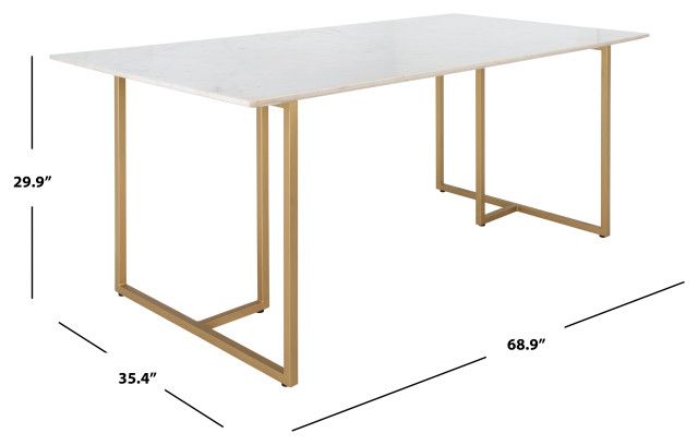 Safavieh Couture Rosie Marble Top Dining Table White/Gold, #N/A ... inside A Closer Look at the Safavieh Couture Rosie Marble Dining Table