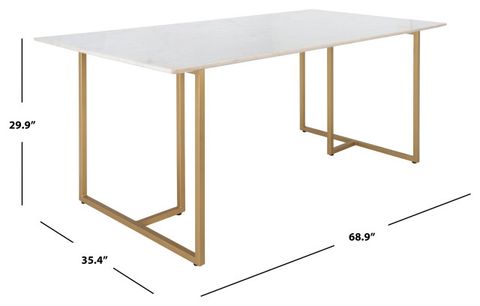 Safavieh Couture Rosie Marble Top Dining Table White/Gold, #N/A ... inside A Closer Look at the Safavieh Couture Rosie Marble Dining Table