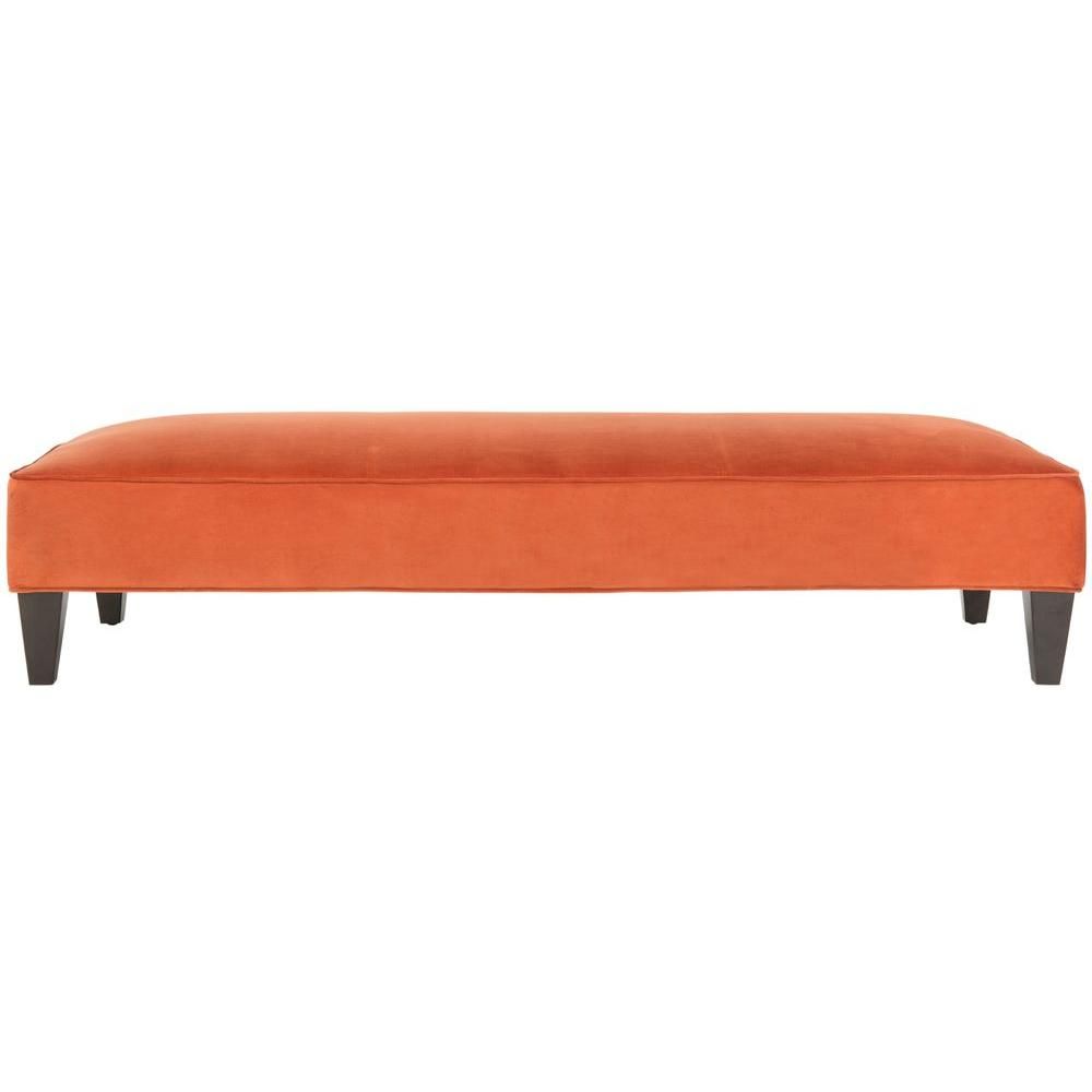 Safavieh Harlow Pumpkin Orange Bench-Mcr4669A - The Home Depot within Experience Comfort and Style with the Safavieh Harlow Bench in Pumpkin Orange