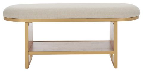 Safavieh Iona Open Shelf Bench - Contemporary - Upholstered Benches - By Safavieh | Houzz with regard to A Closer Look at the Craftsmanship of the Safavieh Solo Bench Cream/Natural