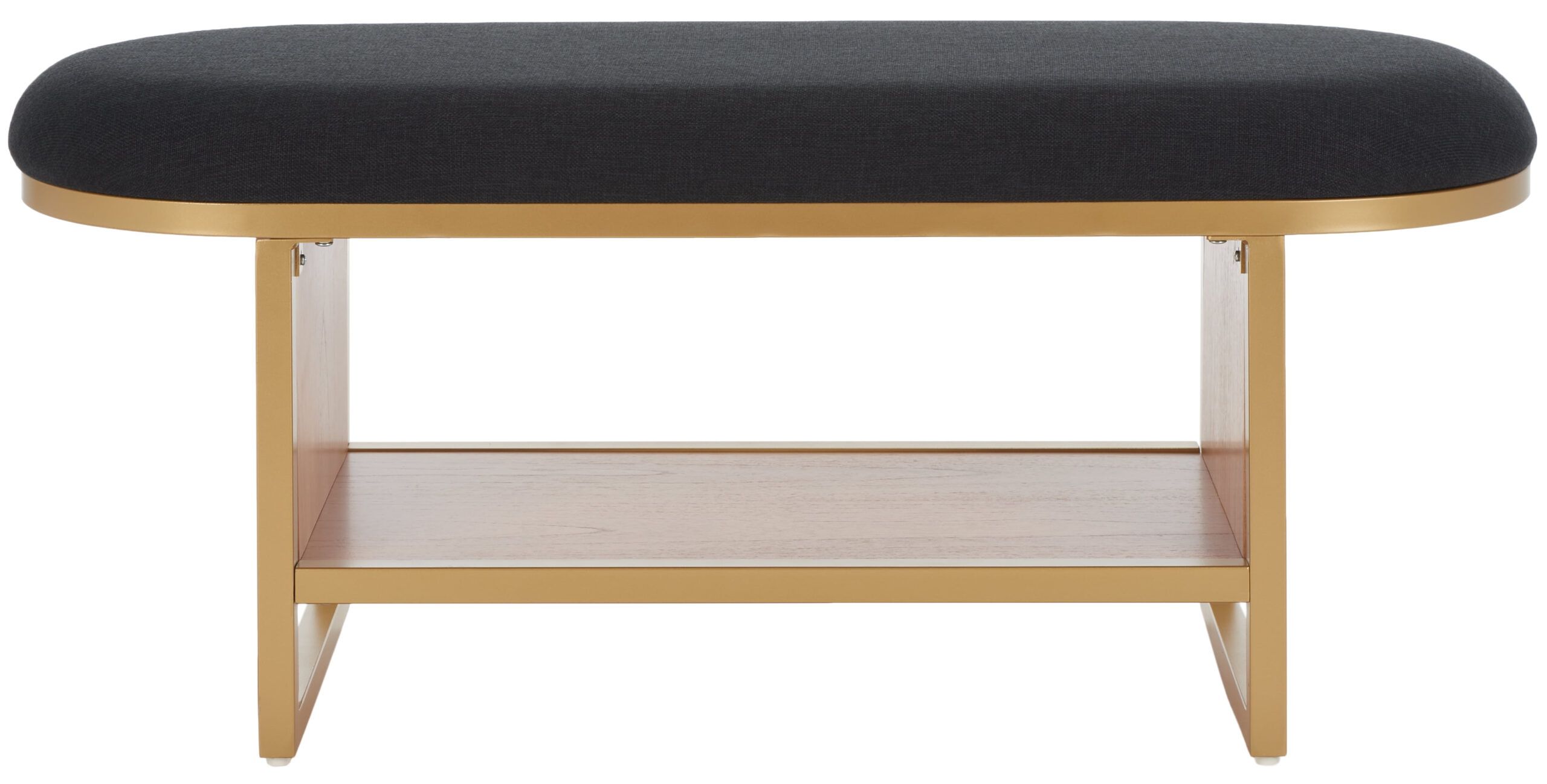 Safavieh Iona Open Shelf Bench With Cushion, Black/Walnut - Walmart.com in The Safavieh Iona Open Shelf Bench A Guide to Placement and Function