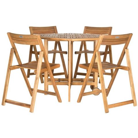 Safavieh Kerman Outdoor Wood Frame Dining Set With Hexagonal Table ... inside Bringing Warmth to Your Home The Safavieh Assana Dining Table Review