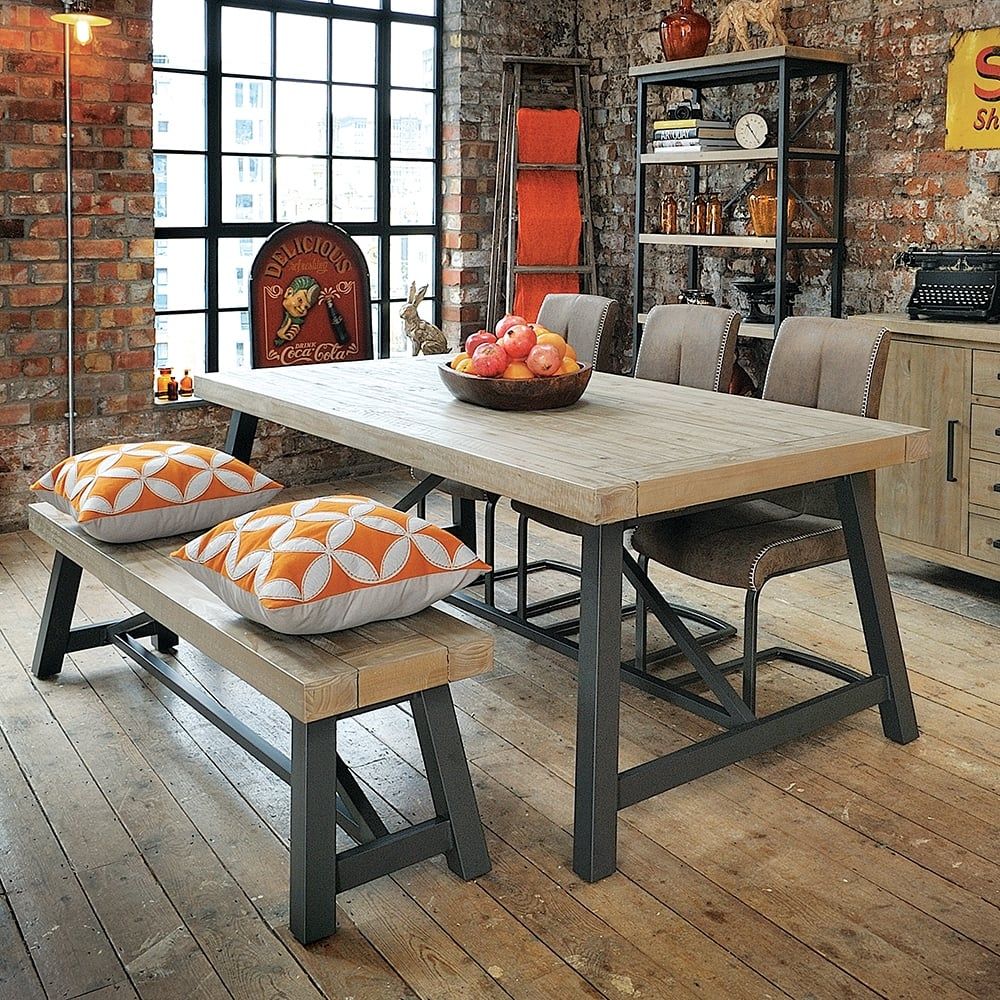 Sale &amp;Gt; Industrial Dining Table Set &amp;Gt; In Stock for Industrial Wooden Dining Table With Matte Finish