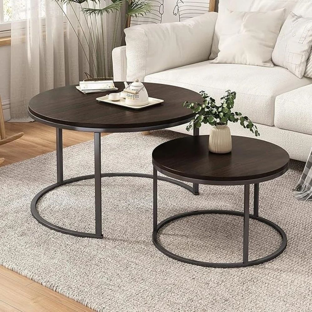 Set Of 2 Modern Nesting Coffee Table At Rs 3230/Set | Nesting Table Set ... inside Modern Nesting Coffee Table Set With Decorative Line Detailing And Mdf Top, Black