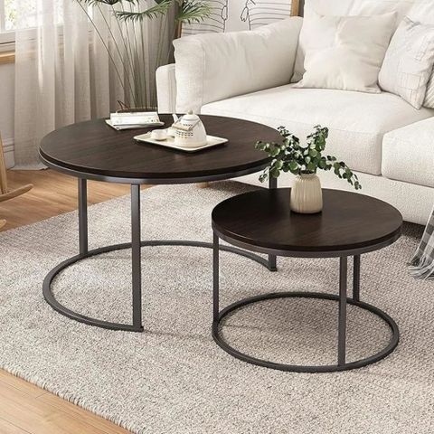 Set Of 2 Modern Nesting Coffee Table At Rs 3230/Set | Nesting Table Set ... inside Modern Nesting Coffee Table Set With Decorative Line Detailing And Mdf Top, Black