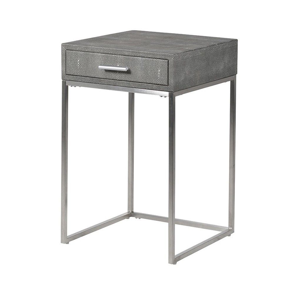 Shagreen Side Table With Drawer | Sweetpea &amp; Willow for Choosing the Perfect Black Faux Shagreen End Table for Your Home