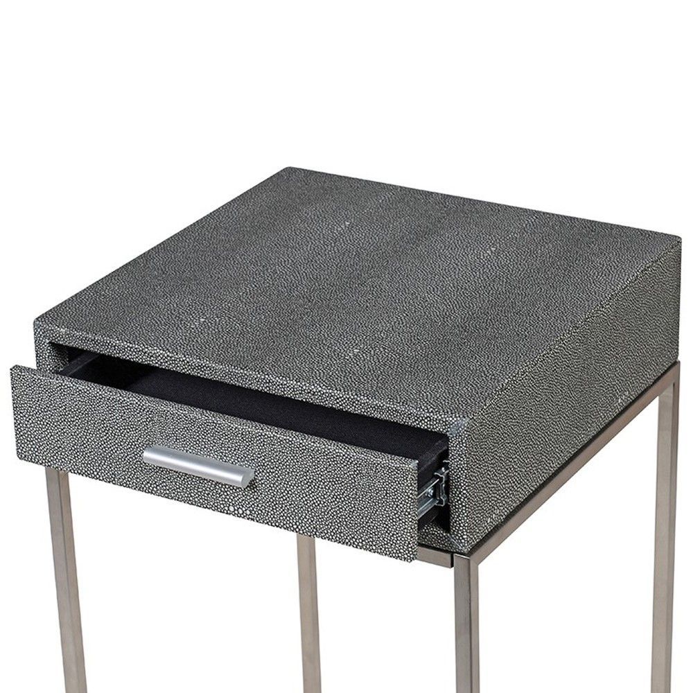 Shagreen Side Table With Drawer | Sweetpea &amp; Willow intended for Choosing the Perfect Black Faux Shagreen End Table for Your Home