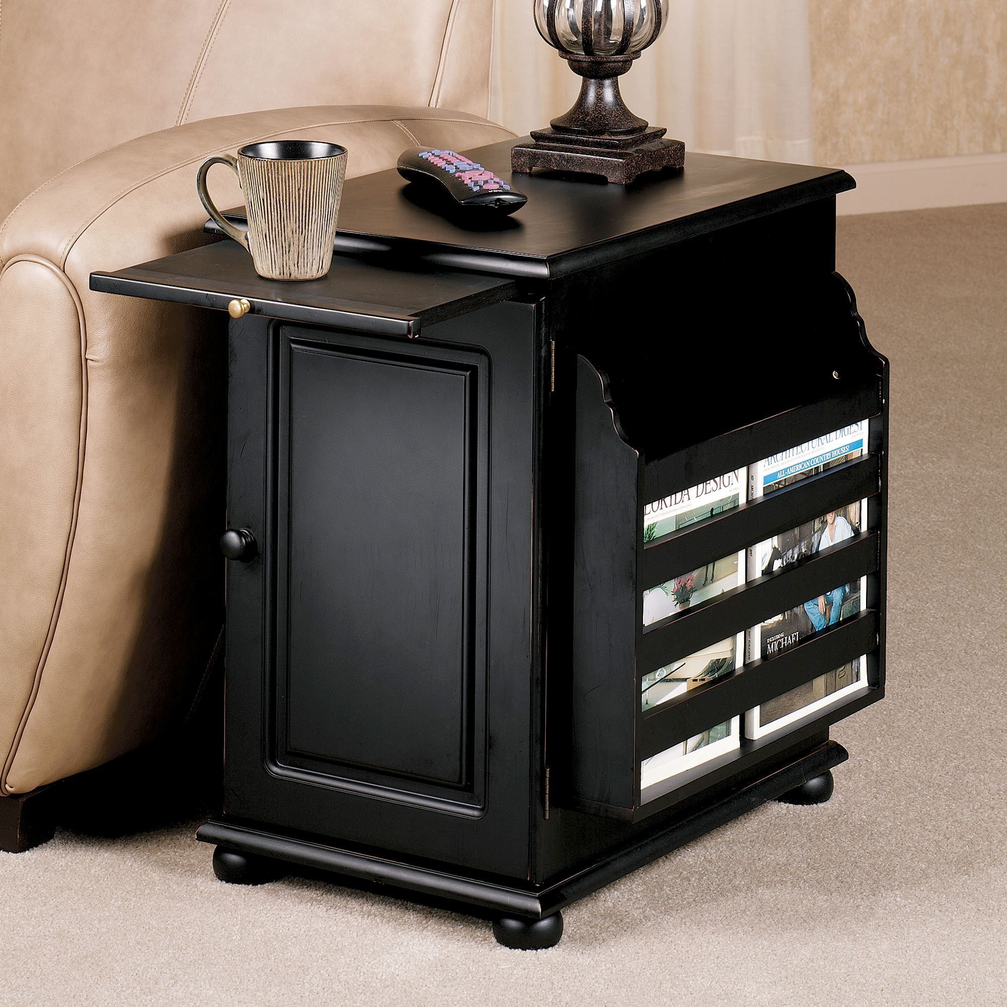 Side Table With Drawers Black At Barbara Kovar Blog intended for Black Side Table