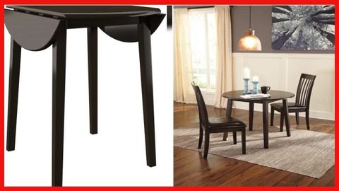 Signature Design By Ashley Hammis Round Dining Room Drop Leaf Table ... in Styling Your Dining Area with the Hammis Round Drop Leaf Table