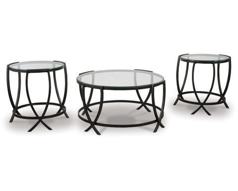 Signature Design By Ashley Tarrin Contemporary Table Set, Black ... within Beyond the Look Practical Versatility of the Coaster Black Glass Tables