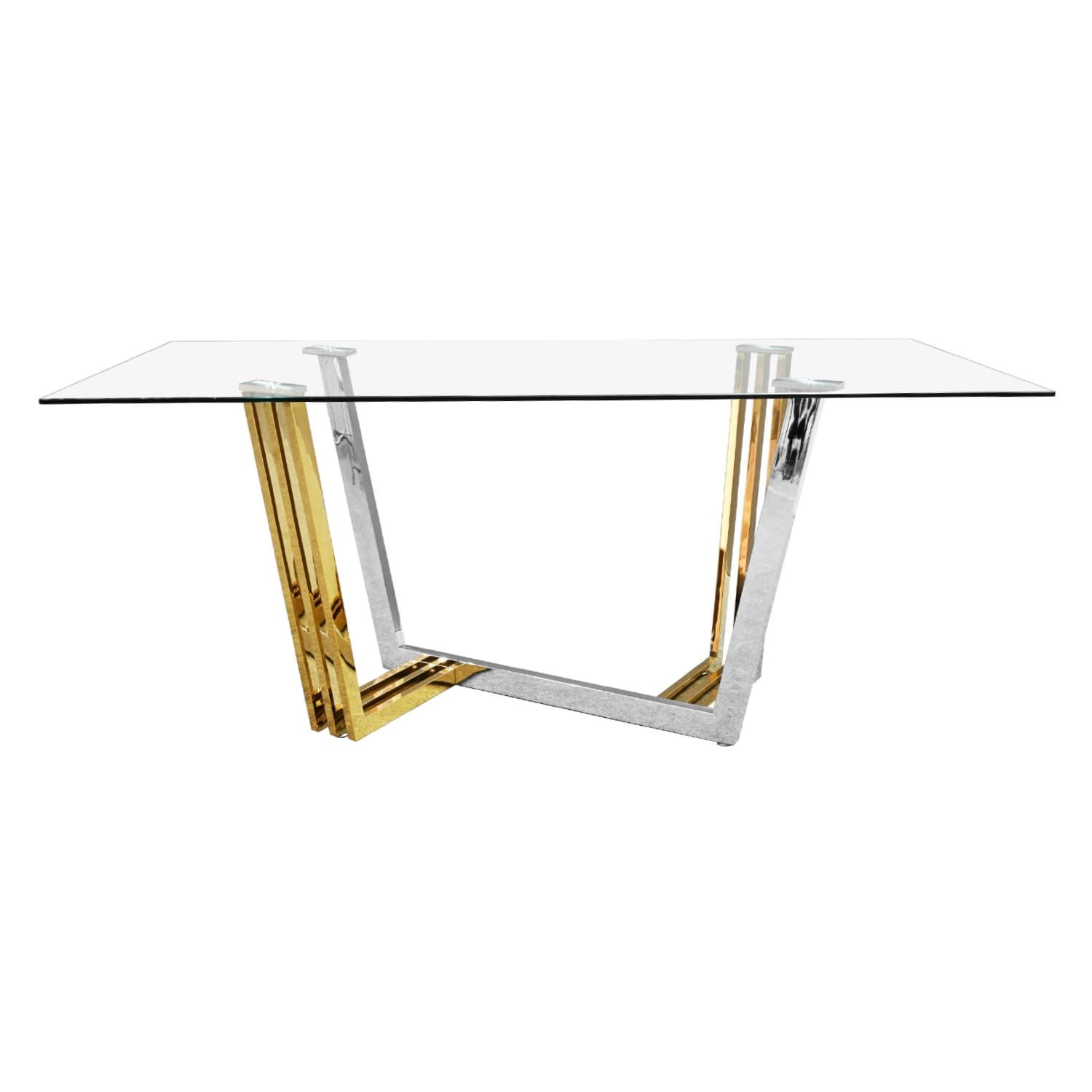 Silver/Gold Miranda Dining Table – Piccola within Understanding the Design of the Miranda Kerr Gold Glass Dining Table