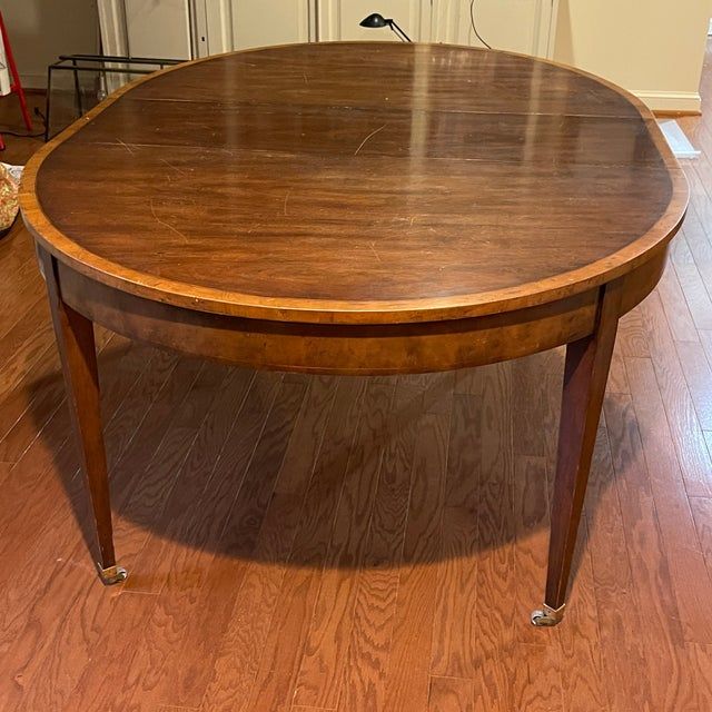 Small Traditional Oval Dining Table | Chairish with Oval Dining Table For Small Dining Room