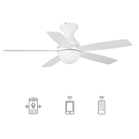 Smart White Ceiling Fan With Light, 52-Inch Modern Outdoor Ceiling Fan ... in Installing modern white outdoor ceiling fans in residential spaces