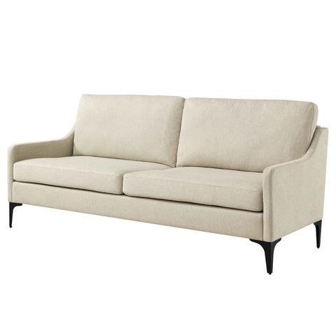 Sofa Couch, Beige, Fabric, Mid Century Living Lounge Cafe Lobby Hospitality Restaurant, Modern ... for Sectional Sofa Couch, Beige, Fabric, Lounge Living