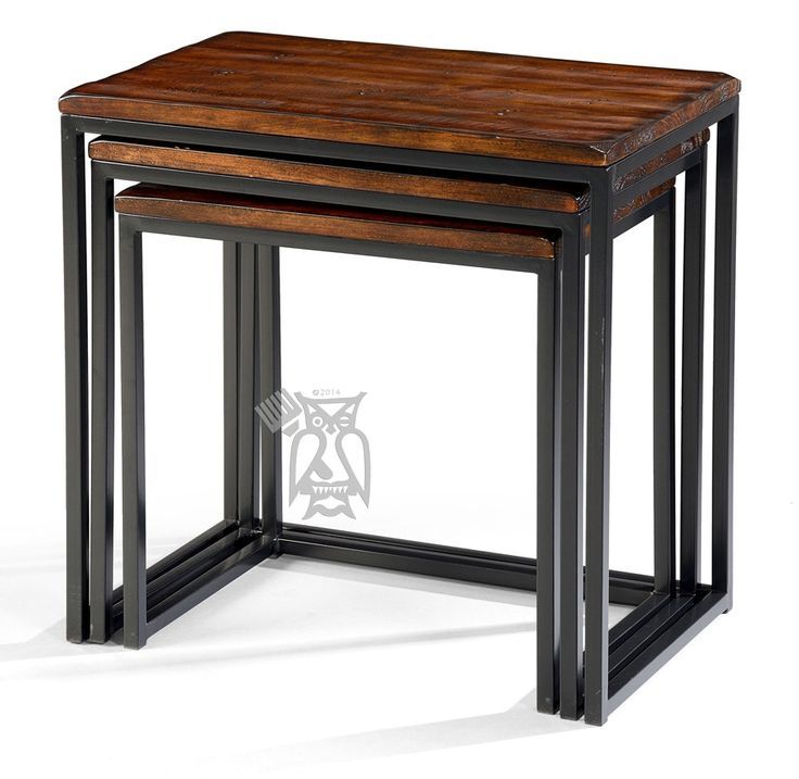 Solid Mango Wood Hewn Top Set Of Nesting Tables | Table, Solid Mango Wood, Nesting Tables with regard to How to Style Your Room with a Set of Two Nesting Tables