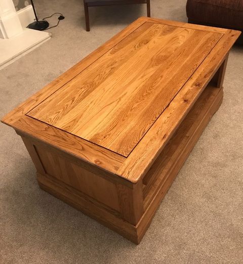 Solid Oak Coffee Table | In Glasgow | Gumtree inside Oak Solid Wood Coffee Table, 19.7X19.7X15", Natural Wood
