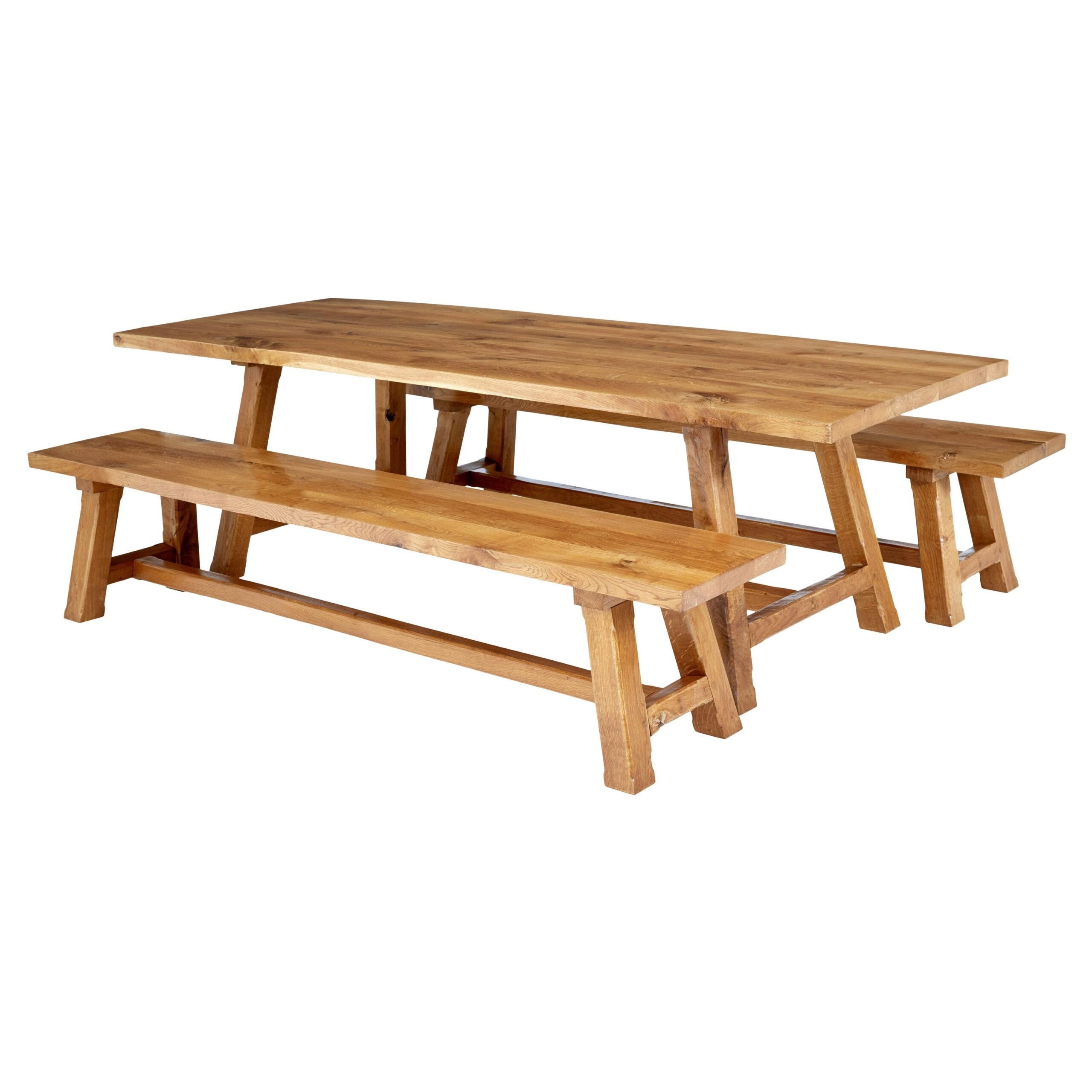 Solid Oak Dining Table And Bench Set At Cole Sherrell Blog throughout How solid oak dining table sets with bench enhance family meal experiences