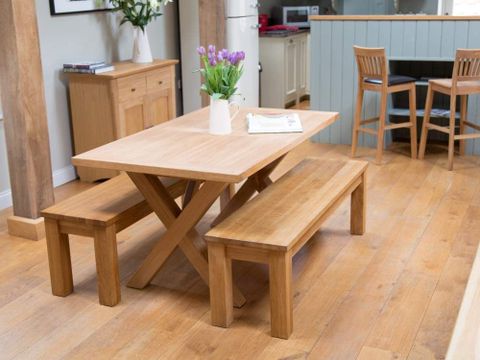 Solid Oak Dining Table And Bench Set with Solid Oak Dining Table Set With Bench