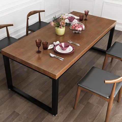 Solid Wood Top Table Rectangle Pine Wood Table With Sled Base | Tavoli ... regarding Solid Wood Top Table