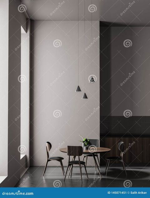 Spacious Modern Kitchen With Dining Table. Minimalist Dining Room ... with regard to Less is more: how modern dining tables transform small kitchen spaces