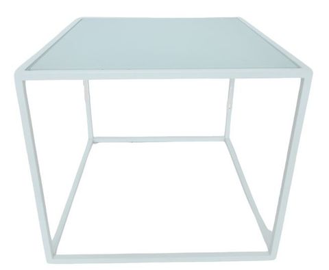 Square Glass Top Side Table At Patrick Lauzon Blog within Contemporary Side Table, Dotted White Metal Base With Square Glass Top
