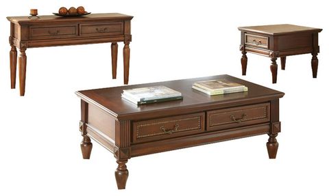 Steve Silver Company Davina 3 Piece Cocktail Table Set In Rich Cherry ... pertaining to Styling Your Home with a Classic Cherry Finish Coffee Table Ensemble