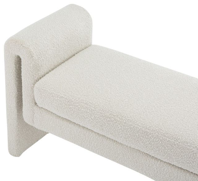 Stylus Boucle Fabric Upholstered Bench, 51&quot; Wide - Transitional - Upholstered Benches - By ... for Luka Boucle Fabric Upholstered Bench, Cream