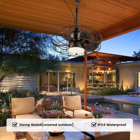 Suraielec 20″ Gazebo Fan, Outdoor Plug In Ceiling Fan With Light And ... throughout Choosing the right weatherproof ceiling fan for your outdoor gazebo