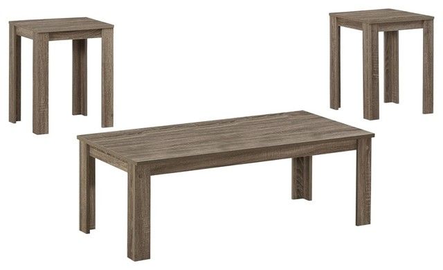 Table Set, 3-Piece Set, Dark Taupe - Transitional - Coffee Table Sets ... intended for Dark Taupe Table Set, 3 Piece Set