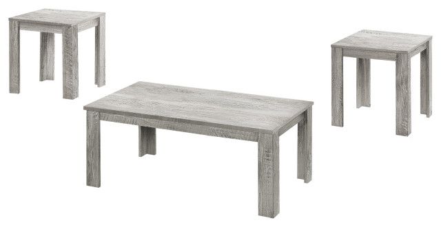 Table Set 3-Pieces Set, Industrial Gray - Farmhouse - Coffee Table Sets ... throughout Dark Taupe Table Set, 3 Piece Set