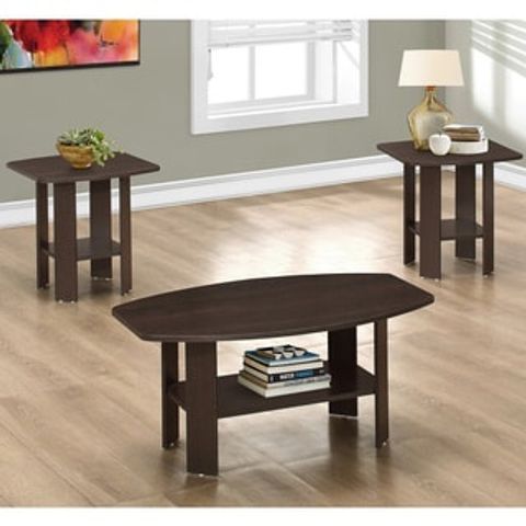 Table Set, 3Pcs Set, Coffee, End, Side, Accent, Living Room, Laminate ... in Elevate Your Space How a 3-Piece Grey Laminate Table Set Can Transform Your Living Room