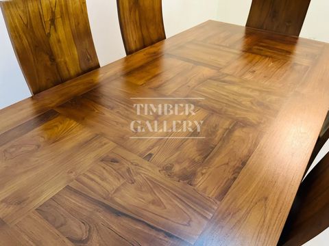 Teak Dining Table Set – Timber Gallery regarding Teak Wood Dining Table With Matte Finish