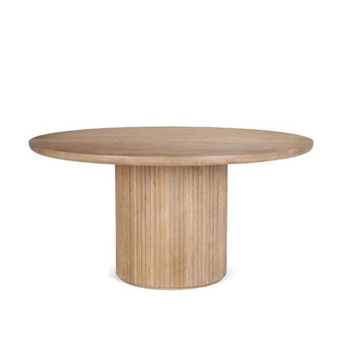 Terra 60L X 60W X 30H Light Brown Wood Round Fluted Dining Table (69874 ... regarding How the Terra Dark Brown Wood Table Elevates Your Dining Space